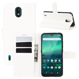 For Nokia 1.3 Litchi Texture Horizontal Flip Protective Case with Holder & Card Slots & Wallet(White)