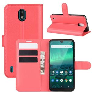 For Nokia 1.3 Litchi Texture Horizontal Flip Protective Case with Holder & Card Slots & Wallet(Red)