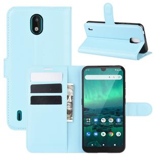 For Nokia 1.3 Litchi Texture Horizontal Flip Protective Case with Holder & Card Slots & Wallet(Blue)