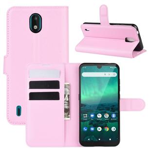 For Nokia 1.3 Litchi Texture Horizontal Flip Protective Case with Holder & Card Slots & Wallet(Pink)