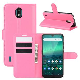 For Nokia 1.3 Litchi Texture Horizontal Flip Protective Case with Holder & Card Slots & Wallet(Rose Red)