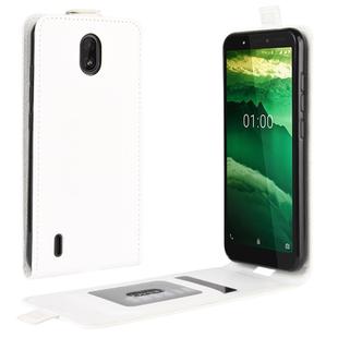 For Nokia C1 R64 Texture Single Vertical Flip Leather Protective Case with Card Slots & Photo Frame(White)