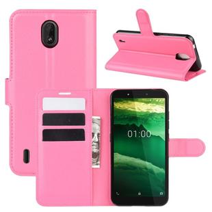 For Nokia C1 Litchi Texture Horizontal Flip Protective Case with Holder & Card Slots & Wallet(Rose Red)
