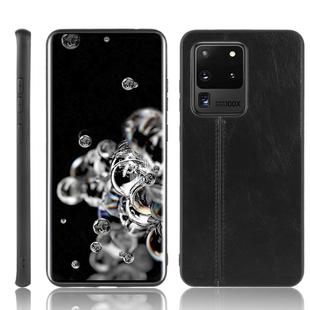 For Galaxy S20 Ultra Shockproof Sewing Cow Pattern Skin PC + PU + TPU Case(Black)