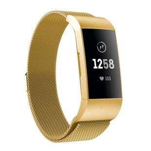 For Fitbit Charger 3 Metal Magnetic Metal Watch Band(Gold)