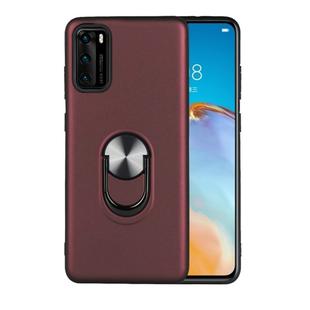 For Huawei P40 Pro 360 Rotary Multifunctional Stent PC+TPU Case with Magnetic Invisible Holder(Jujube Red)