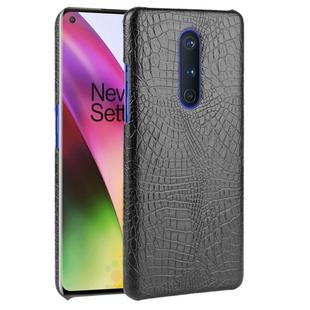 For OnePlus 8 Shockproof Crocodile Texture PC + PU Case(Black)
