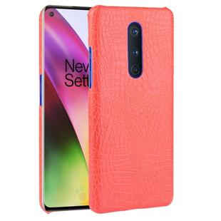 For OnePlus 8 Shockproof Crocodile Texture PC + PU Case(Red)