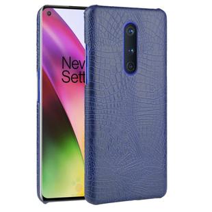 For OnePlus 8 Shockproof Crocodile Texture PC + PU Case(Blue)