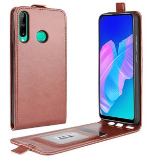 For Huawei P40 Lite E / Y7P R64 Texture Single Vertical Flip Leather Protective Case with Card Slots & Photo Frame(Brown)