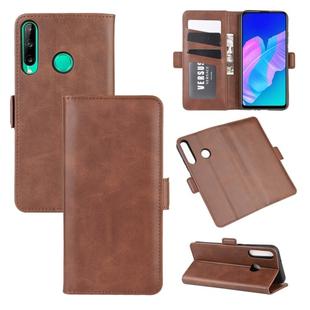For Huawei P40 Lite E / Y7P Dual-side Magnetic Buckle Horizontal Flip Leather Case with Holder & Card Slots & Wallet(Brown)