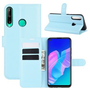 For Huawei P40 Lite E / Y7P Litchi Texture Horizontal Flip Protective Case with Holder & Card Slots & Wallet(Blue)