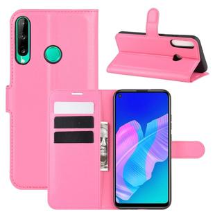 For Huawei P40 Lite E / Y7P Litchi Texture Horizontal Flip Protective Case with Holder & Card Slots & Wallet(Rose Red)