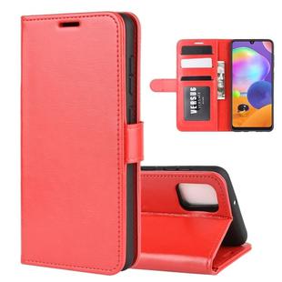 For  Galaxy A31 R64 Texture Single Horizontal Flip Protective Case with Holder & Card Slots & Wallet& Photo Frame(Red)