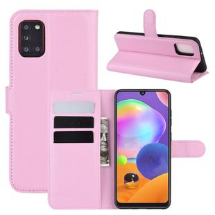 For Galaxy A31 Litchi Texture Horizontal Flip Protective Case with Holder & Card Slots & Wallet(Pink)