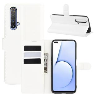 For OPPO Realme X50 5G Litchi Texture Horizontal Flip Protective Case with Holder & Card Slots & Wallet(White)