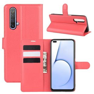 For OPPO Realme X50 5G Litchi Texture Horizontal Flip Protective Case with Holder & Card Slots & Wallet(Red)