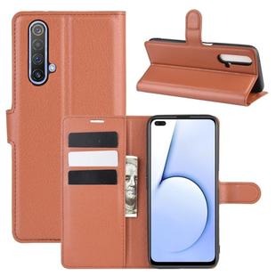 For OPPO Realme X50 5G Litchi Texture Horizontal Flip Protective Case with Holder & Card Slots & Wallet(Brown)