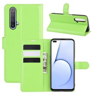 For OPPO Realme X50 5G Litchi Texture Horizontal Flip Protective Case with Holder & Card Slots & Wallet(Green)