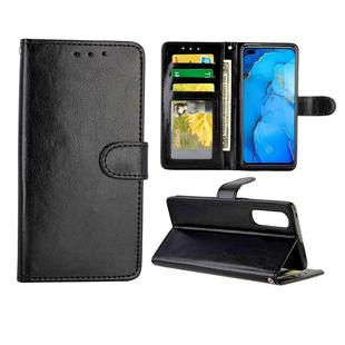 For OPPO Reno3 Pro Crazy Horse Texture Leather Horizontal Flip Protective Case with Holder & Card Slots & Wallet & Photo Frame(black)