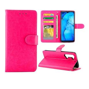 For OPPO Reno3 Crazy Horse Texture Leather Horizontal Flip Protective Case with Holder & Card Slots & Wallet & Photo Frame(Magenta)