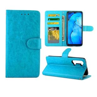 For OPPO Reno3 Crazy Horse Texture Leather Horizontal Flip Protective Case with Holder & Card Slots & Wallet & Photo Frame(baby Blue)