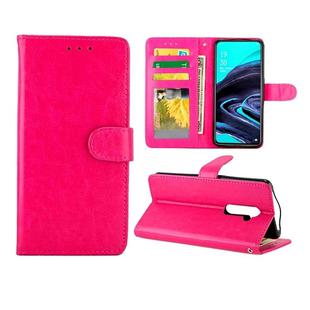 For OPPO Reno2 Crazy Horse Texture Leather Horizontal Flip Protective Case with Holder & Card Slots & Wallet & Photo Frame(Magenta)
