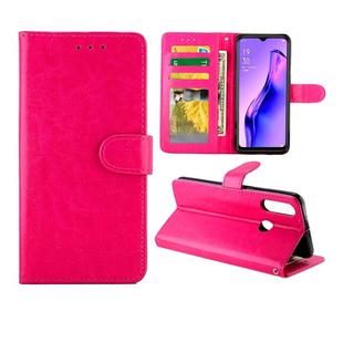 For OPPO A31/A8 Crazy Horse Texture Leather Horizontal Flip Protective Case with Holder & Card Slots & Wallet & Photo Frame(Magenta)