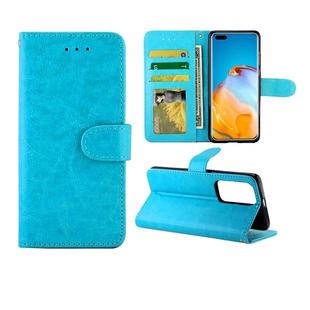 For Huawei P40 Pro Crazy Horse Texture Leather Horizontal Flip Protective Case with Holder & Card Slots & Wallet & Photo Frame(baby Blue)