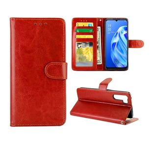 For OPPO A91/ F15(2020) Crazy Horse Texture Leather Horizontal Flip Protective Case with Holder & Card Slots & Wallet & Photo Frame(Brown)