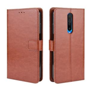 For Xiaomi Redmi K30/Poco X2  Retro Crazy Horse Texture Horizontal Flip Leather Case , with Holder & Card Slots & Photo Frame(Brown)