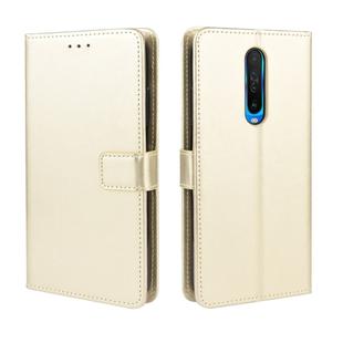 For Xiaomi Redmi K30/Poco X2  Retro Crazy Horse Texture Horizontal Flip Leather Case , with Holder & Card Slots & Photo Frame(Gold)