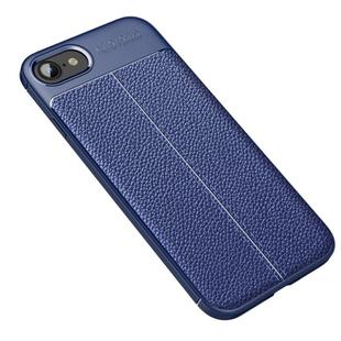 For iPhone SE 2022 / SE 2020  Litchi Texture TPU Shockproof Case(Navy Blue)