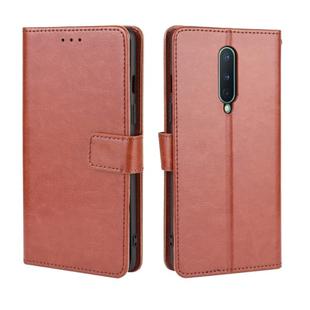 For OnePlus 8 Retro Crazy Horse Texture Horizontal Flip Leather Case , with Holder & Card Slots & Photo Frame(Brown)
