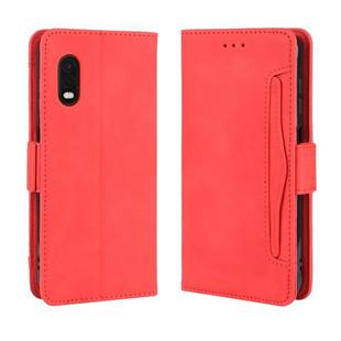 For Galaxy Xcover Pro Wallet Style Skin Feel Calf Pattern Leather Case with Separate Card Slot(Red)