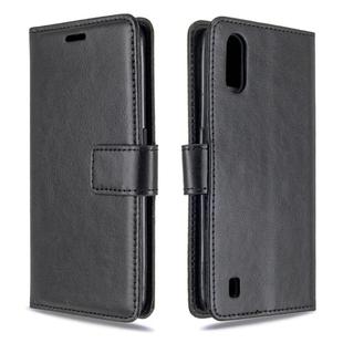 For Galaxy A01 Crazy Horse Texture Horizontal Flip Leather Case with Holder & Card Slots & Wallet & Photo Frame(black)