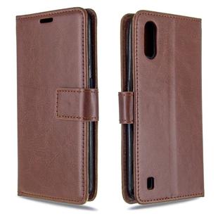 For Galaxy A01 Crazy Horse Texture Horizontal Flip Leather Case with Holder & Card Slots & Wallet & Photo Frame(brown)