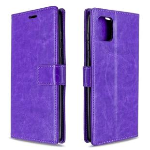 For Galaxy A81 Crazy Horse Texture Horizontal Flip Leather Case with Holder & Card Slots & Wallet & Photo Frame(purple)