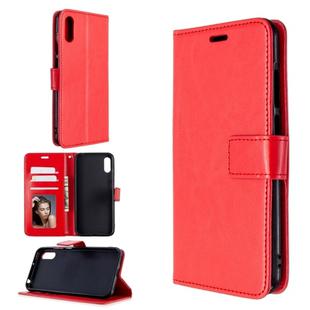 For Huawei Y6 Pro (2019)  Crazy Horse Texture Horizontal Flip Leather Case with Holder & Card Slots & Wallet & Photo Frame(red)