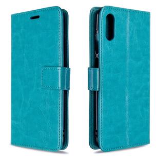 For Huawei Y6 Pro (2019)  Crazy Horse Texture Horizontal Flip Leather Case with Holder & Card Slots & Wallet & Photo Frame(blue)