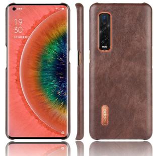 For Oppo Find X2 Pro Shockproof Litchi Texture PC + PU Case(Brown)