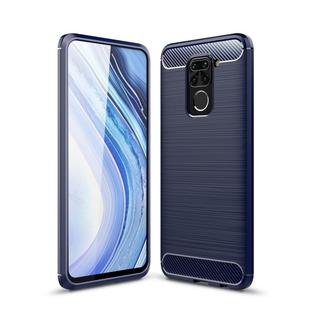 For Xiaomi Redmi Note 9 Brushed Texture Carbon Fiber TPU Case(Navy Blue)