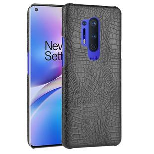 For OnePlus 8 Pro Shockproof Crocodile Texture PC + PU Case(Bliack)