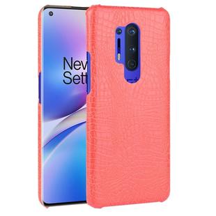 For OnePlus 8 Pro Shockproof Crocodile Texture PC + PU Case(Red)