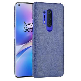 For OnePlus 8 Pro Shockproof Crocodile Texture PC + PU Case(Blue)
