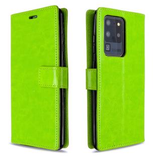 For Galaxy S20 Ultra Crazy Horse Texture Horizontal Flip Leather Case with Holder & Card Slots & Wallet & Photo Frame(Green)