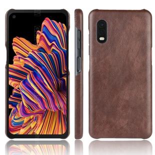 For Galaxy Xcover Pro Shockproof Litchi Texture PC + PU Case(Brown)