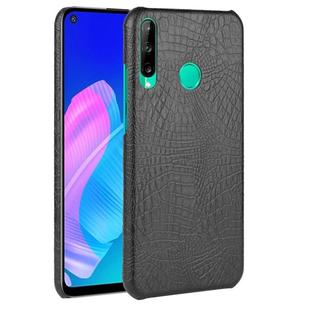 For Huawei P40 lite E/Y7p Shockproof Shockproof Crocodile Texture PC + PU Case(Black)