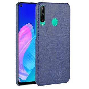 For Huawei P40 lite E/Y7p Shockproof Shockproof Crocodile Texture PC + PU Case(Blue)