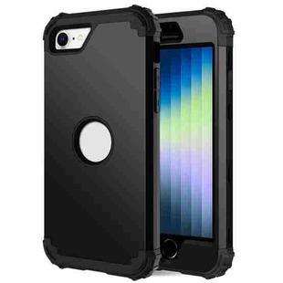 For iPhone SE 2022 / SE 2020 Silicone + PC Three-piece Anti-drop Mobile Phone Protection Back Cover(Black)